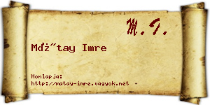 Mátay Imre névjegykártya